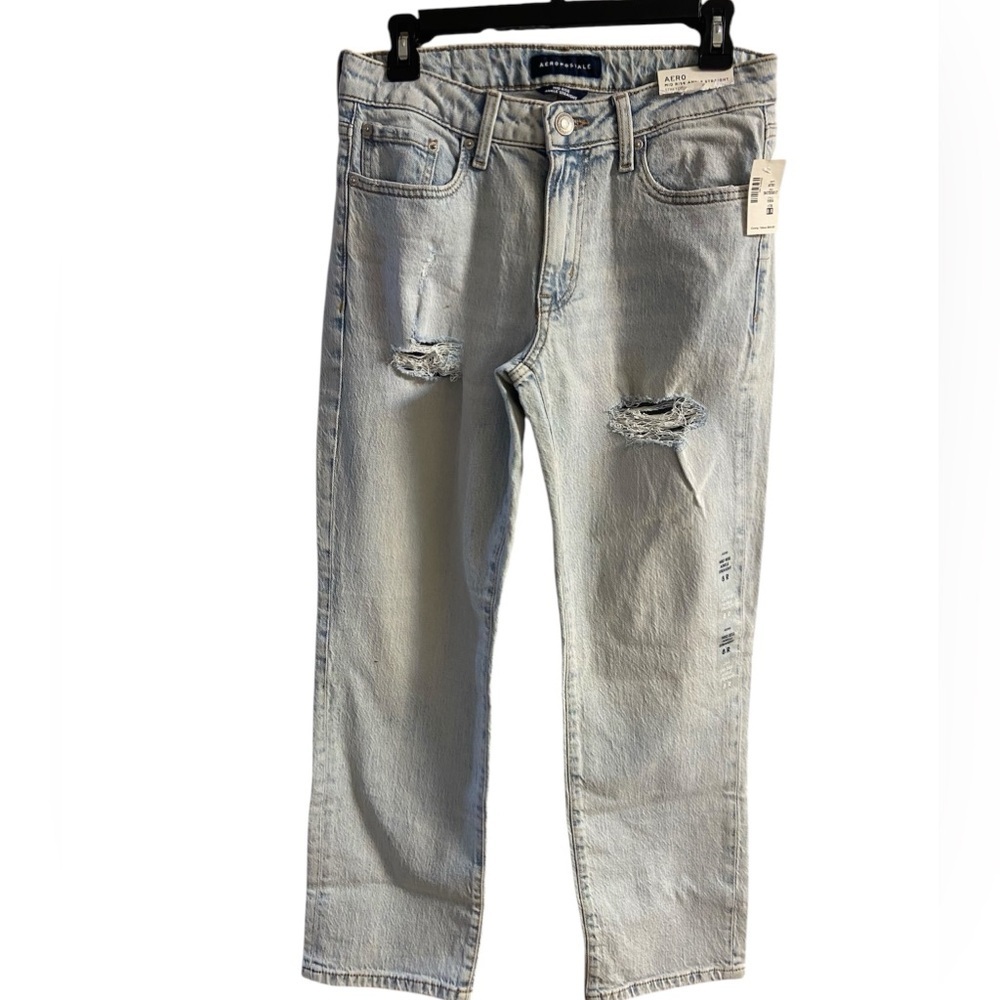 Aeropostale Light Blue straight mid rise Jeans women 8 New
